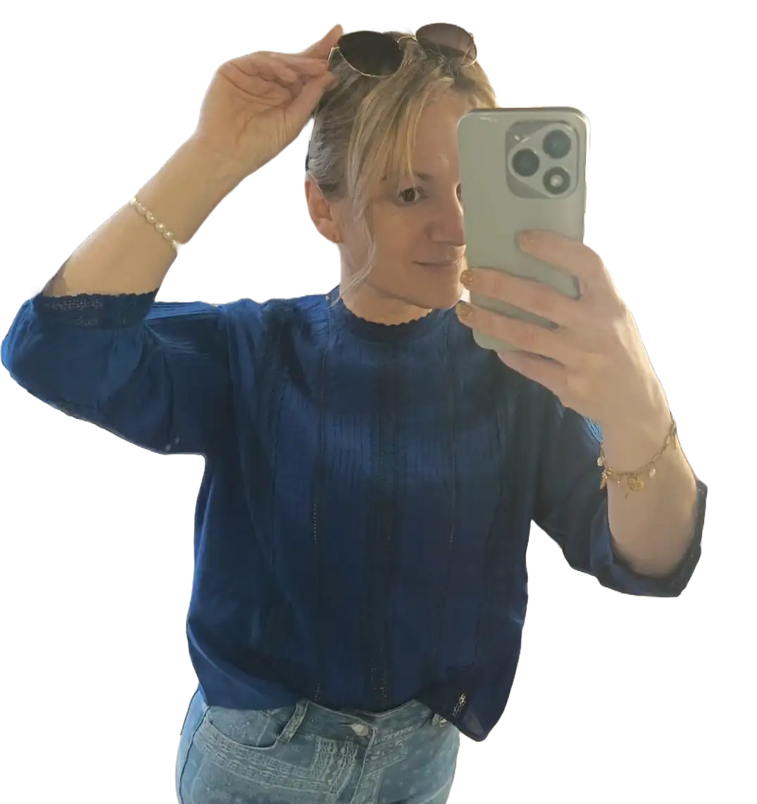 Blouse bleu électrique