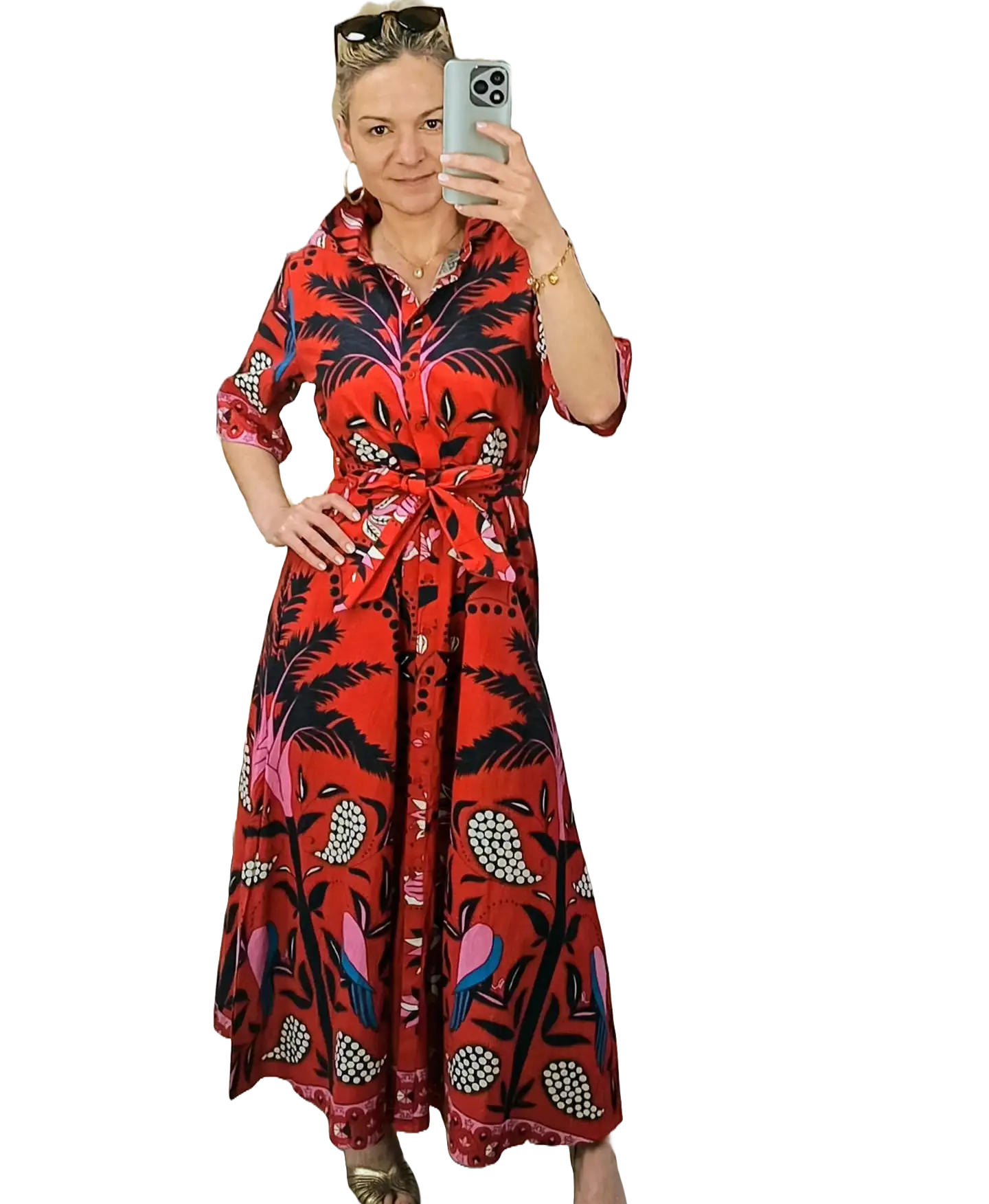 Robe longue avec col