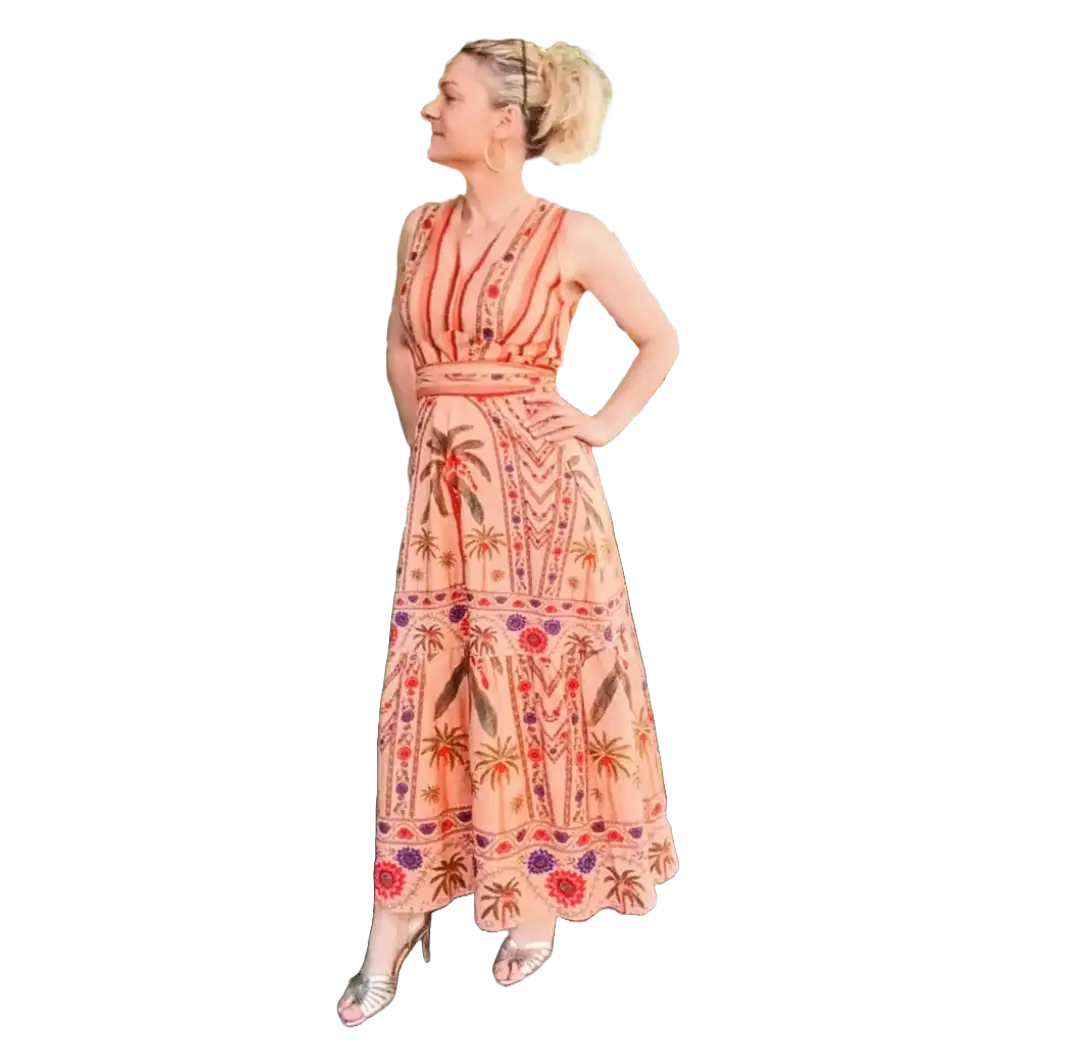 Robe longue palmier