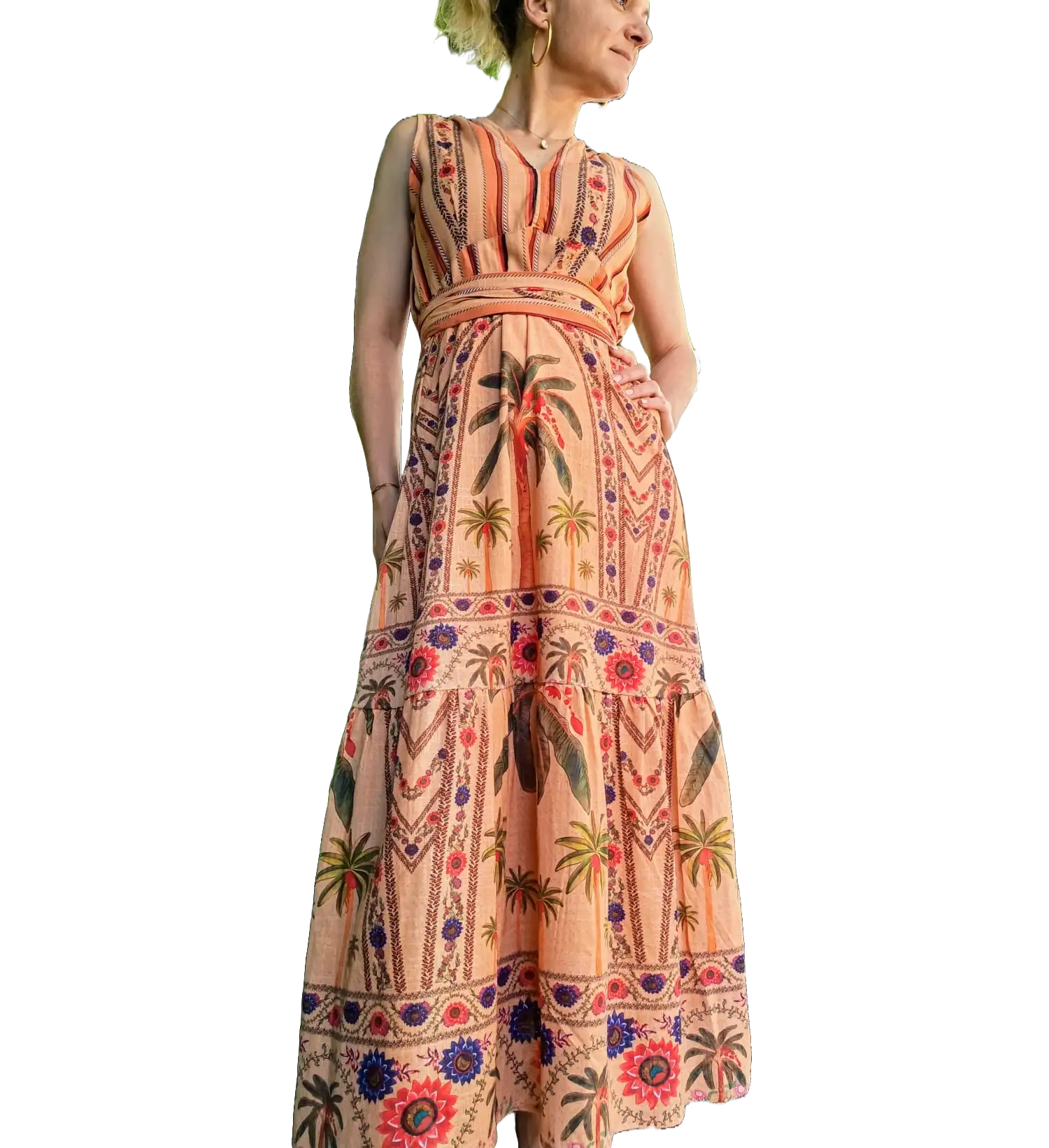 Robe longue palmier